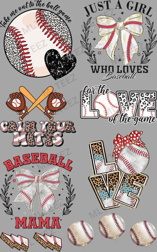 TAKE ME OUT TO THE BALLGAME (BASEBALL) (1) PREMADE GANGSHEET - 22X36 DTF TRANSFERS - DIRECT TO FILM