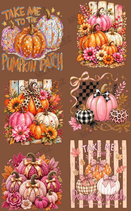 TAKE ME TO THE PUMPKIN PATCH (2) PREMADE GANGSHEET - 22X36 DTF TRANSFERS - DIRECT TO FILM