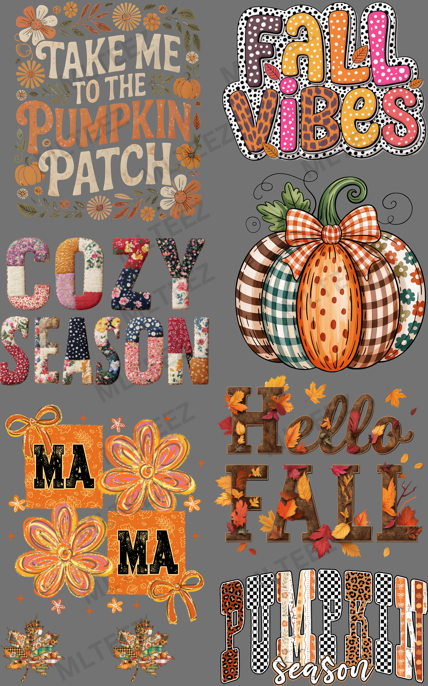 TAKE ME TO THE PUMPKIN PATCH PREMADE GANGSHEET  - 22X36  DTF TRANSFERS - DIRECT TO FILM