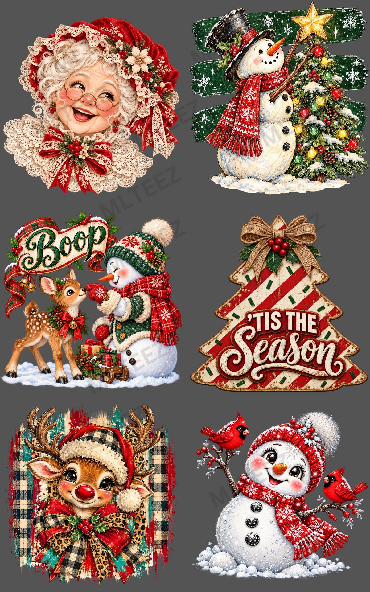TIS THE SEASON (2) PREMADE GANGSHEET - 22X36 DTF TRANSFERS - DIRECT TO FILM