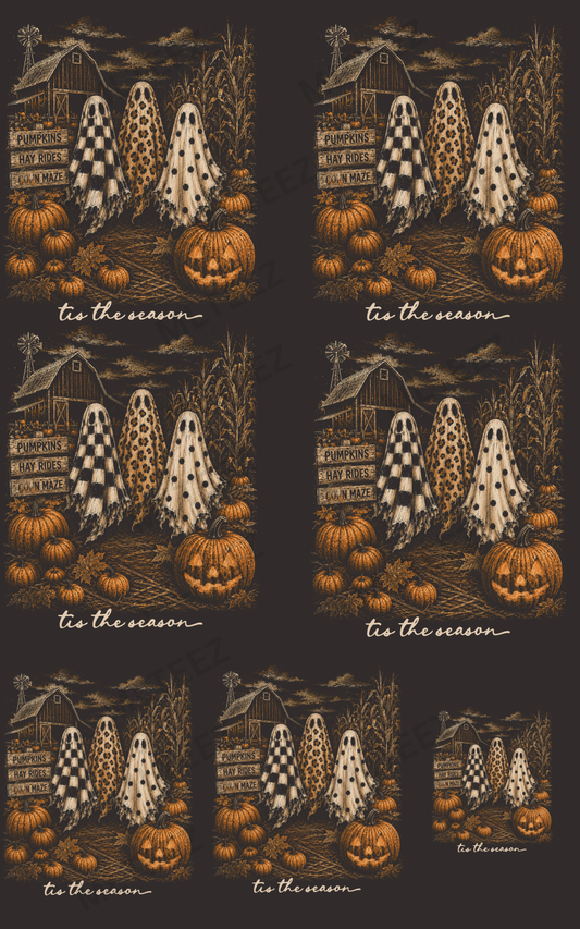 TIS THE SEASON (HALLOWEEN) (1) PREMADE GANGSHEET - 22X36 DTF TRANSFERS - DIRECT TO FILM