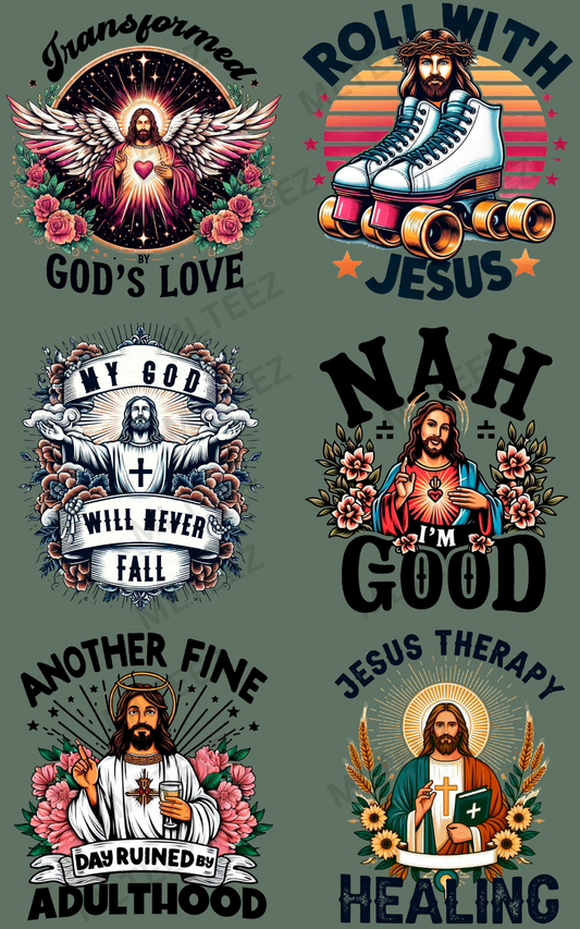 TRANSFORMED BY GOD'S LOVE (1) PREMADE GANGSHEET - 22X36 DTF TRANSFERS - DIRECT TO FILM