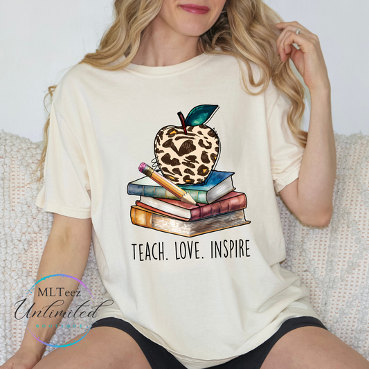 Teacher Teach Love Inspire DTF Direct To Film