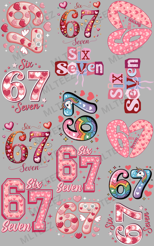 VALENTINE 67 YOUTH (1) PREMADE GANGSHEET - 22X36 DTF TRANSFERS - DIRECT TO FILM