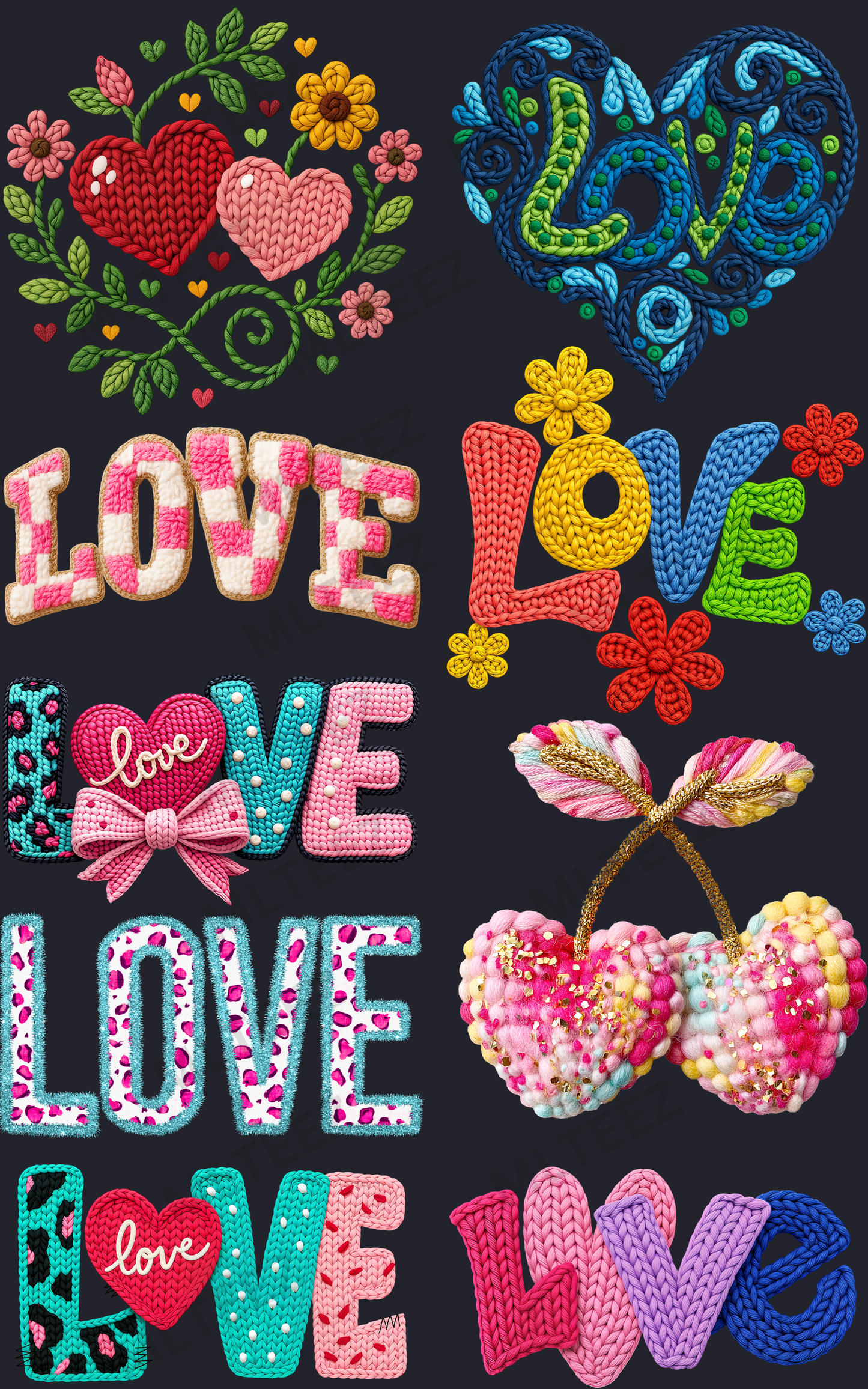 VALENTINE'S DAY (2) PREMADE GANGSHEET - 22X36 DTF TRANSFERS - DIRECT TO FILM