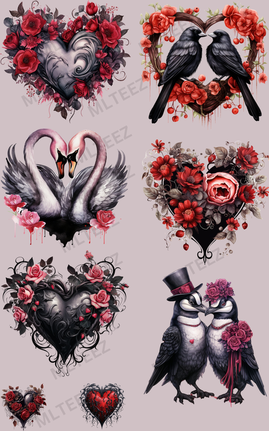 VALENTINE'S DAY (5) PREMADE GANGSHEET - 22X36 DTF TRANSFERS - DIRECT TO FILM