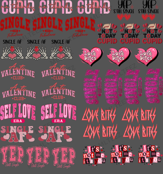 NO THANKS CUPID TRUCKER HAT (1) PREMADE GANGSHEET - 22X24 DTF TRANSFERS - DIRECT TO FILM