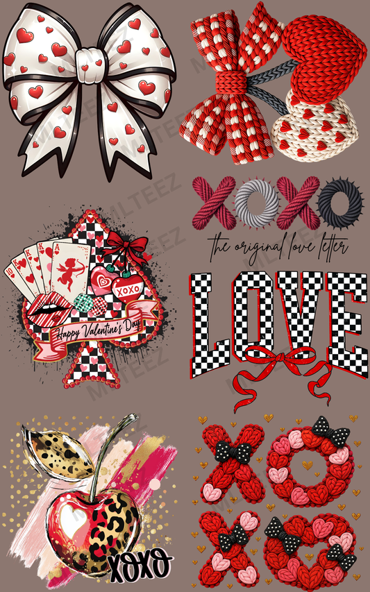 VALENTINE'S DAY (4) PREMADE GANGSHEET - 22X36 DTF TRANSFERS - DIRECT TO FILM