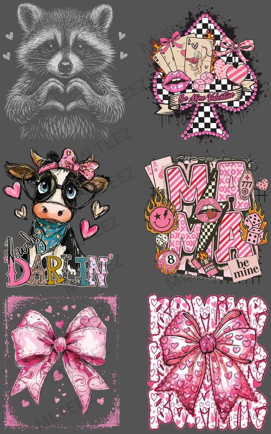 VALENTINE'S DAY (7) PREMADE GANGSHEET - 22X36 DTF TRANSFERS - DIRECT TO FILM