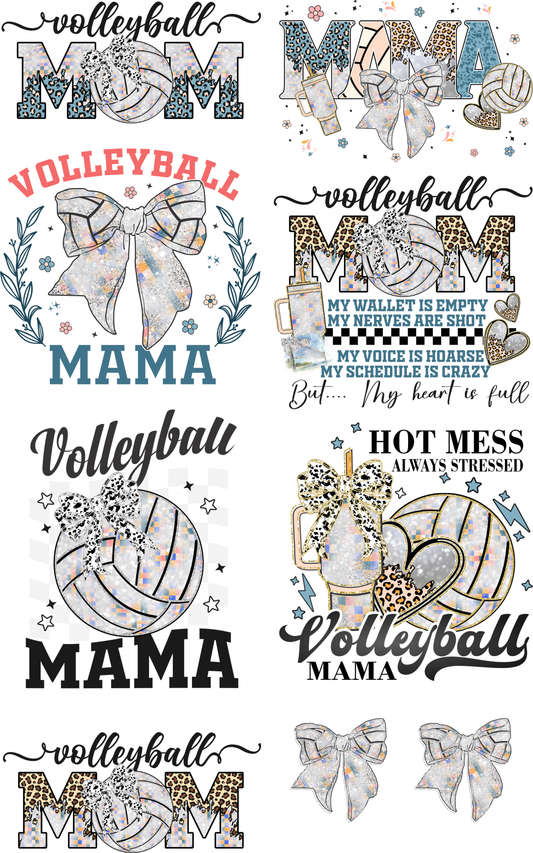 VOLLEYBALL MOM (1) PREMADE GANGSHEET - 22X36 DTF TRANSFERS - DIRECT TO FILM
