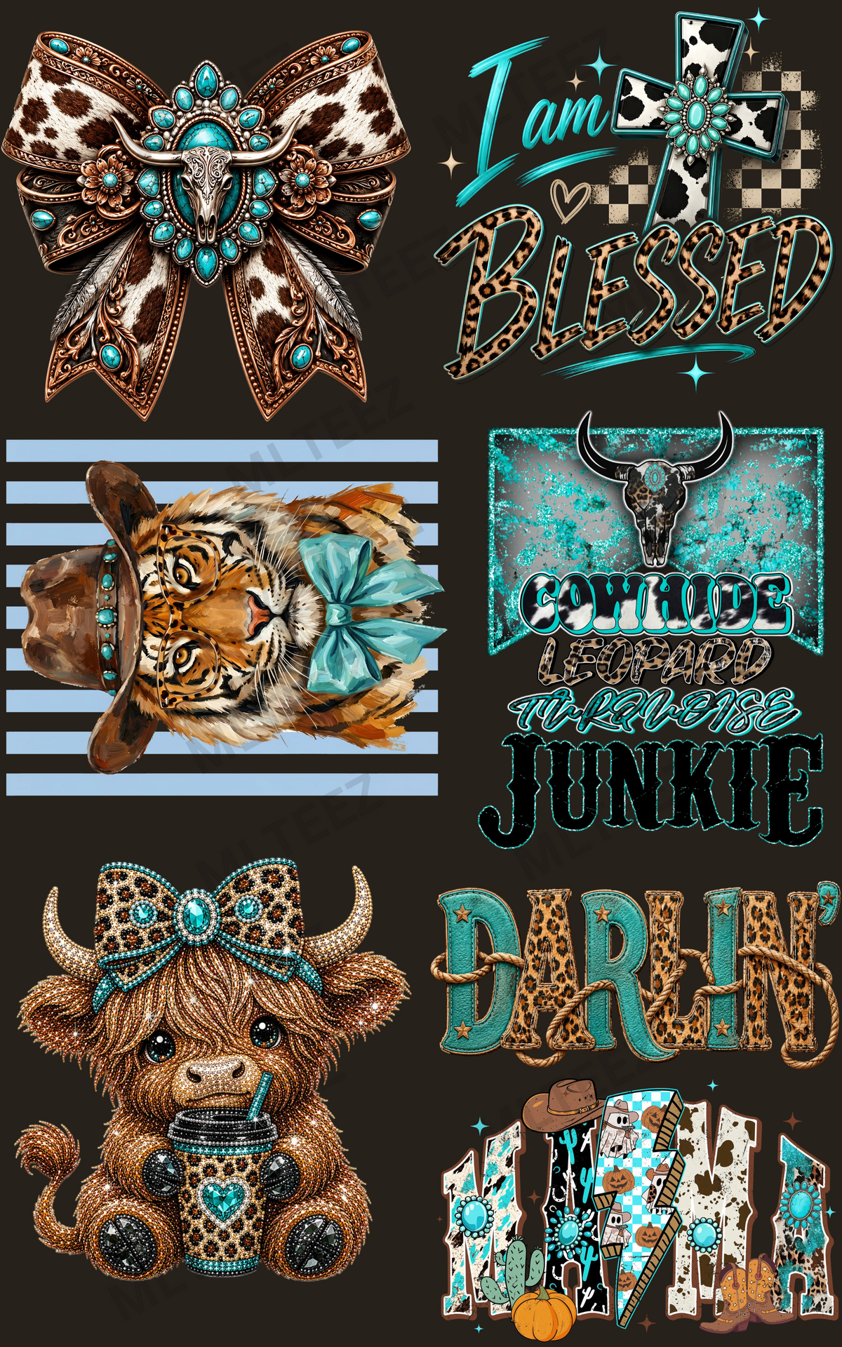 WESTERN DARLIN (1) PREMADE GANGSHEET - 22X36 DTF TRANSFERS - DIRECT TO FILM