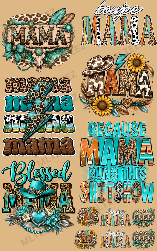 WESTERN MAMA (2) PREMADE GANGSHEET - 22X36 DTF TRANSFERS - DIRECT TO FILM