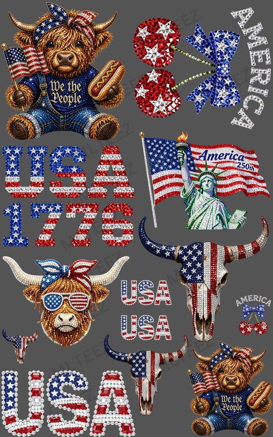 WE THE PEOPLE (1) PREMADE GANGSHEET - 22X36 DTF TRANSFERS - DIRECT TO FILM