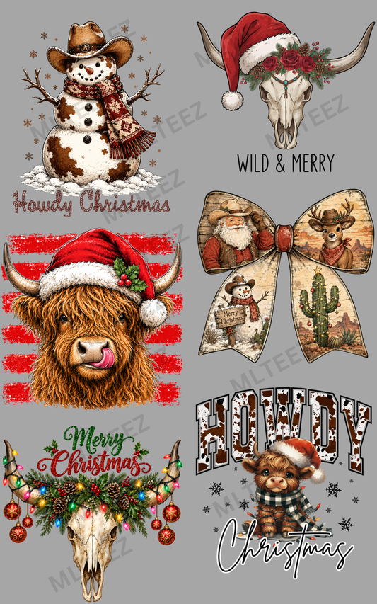 WILD & MERRY (1) PREMADE GANGSHEET - 22X36 DTF TRANSFERS - DIRECT TO FILM