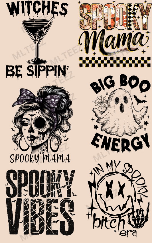 WITCHES BE SIPPIN PREMADE GANGSHEET  - 22X36  DTF TRANSFERS - DIRECT TO FILM