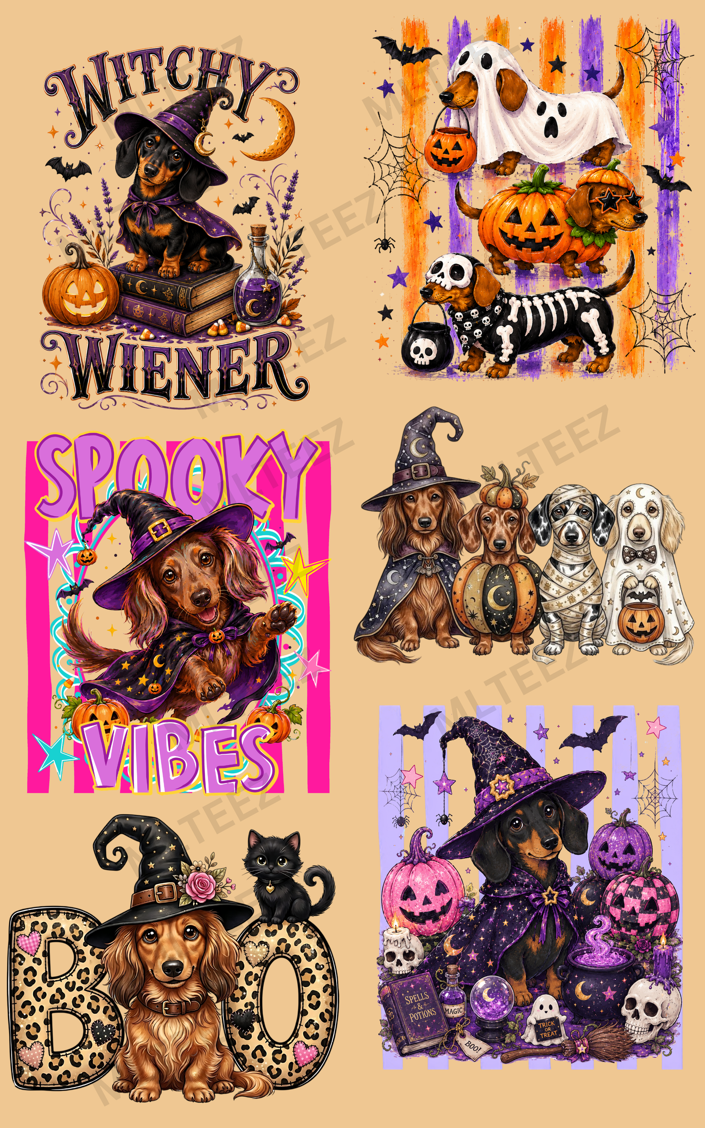 WITCHY WIENER (1) PREMADE GANGSHEET - 22X36 DTF TRANSFERS - DIRECT TO FILM