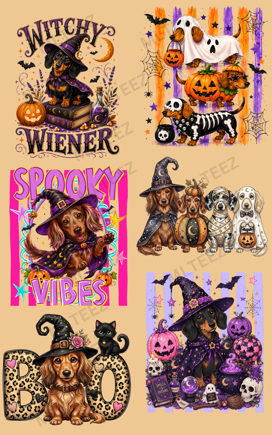 WITCHY WIENER (1) PREMADE GANGSHEET - 22X36 DTF TRANSFERS - DIRECT TO FILM
