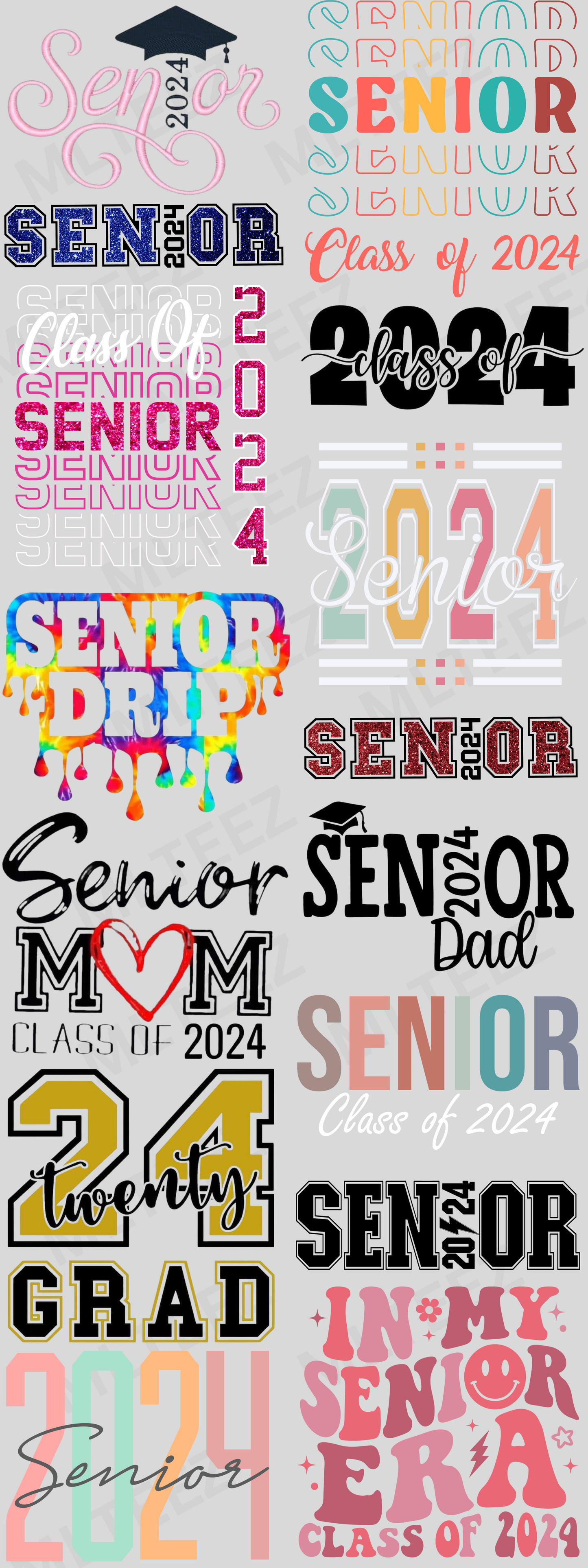 SENIOR 2024 PREMADE GANGSHEET  - 22X60