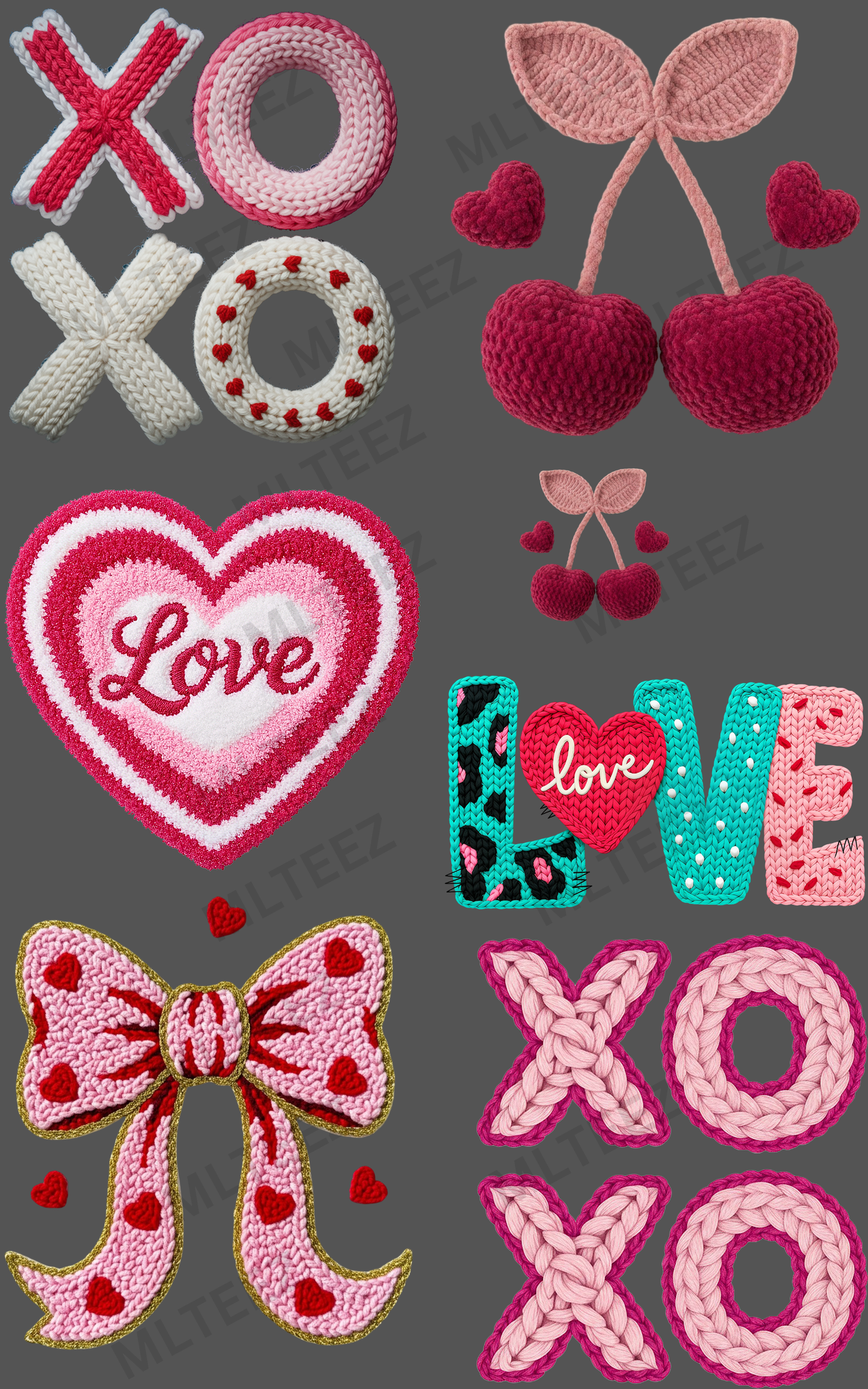 XOXO (2) PREMADE GANGSHEET - 22X36 DTF TRANSFERS - DIRECT TO FILM