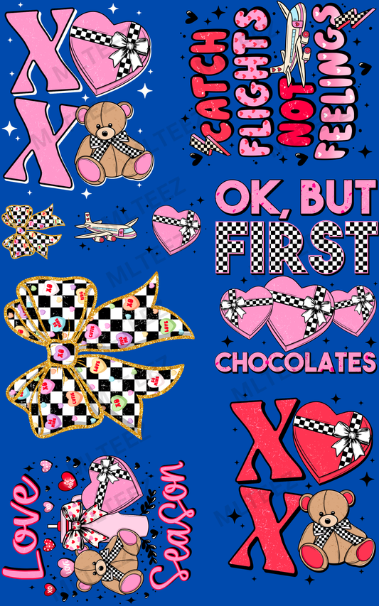 XOXO (3) PREMADE GANGSHEET - 22X36 DTF TRANSFERS - DIRECT TO FILM