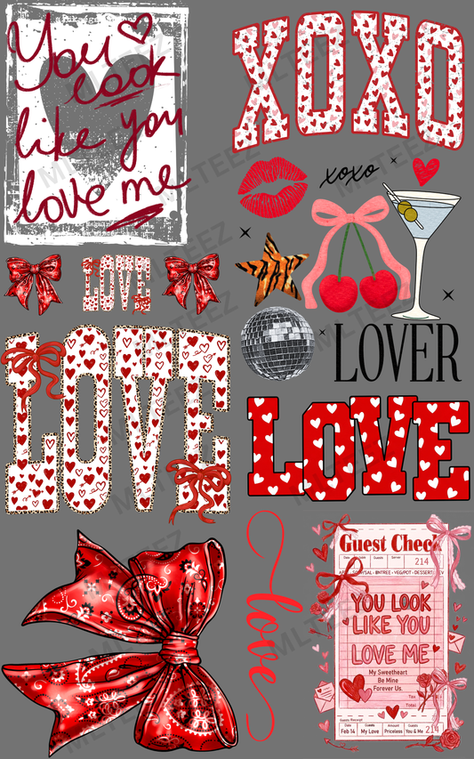 YOU LOOK LIKE YOU LOVE ME (2) PREMADE GANGSHEET - 22X36 DTF TRANSFERS - DIRECT TO FILM