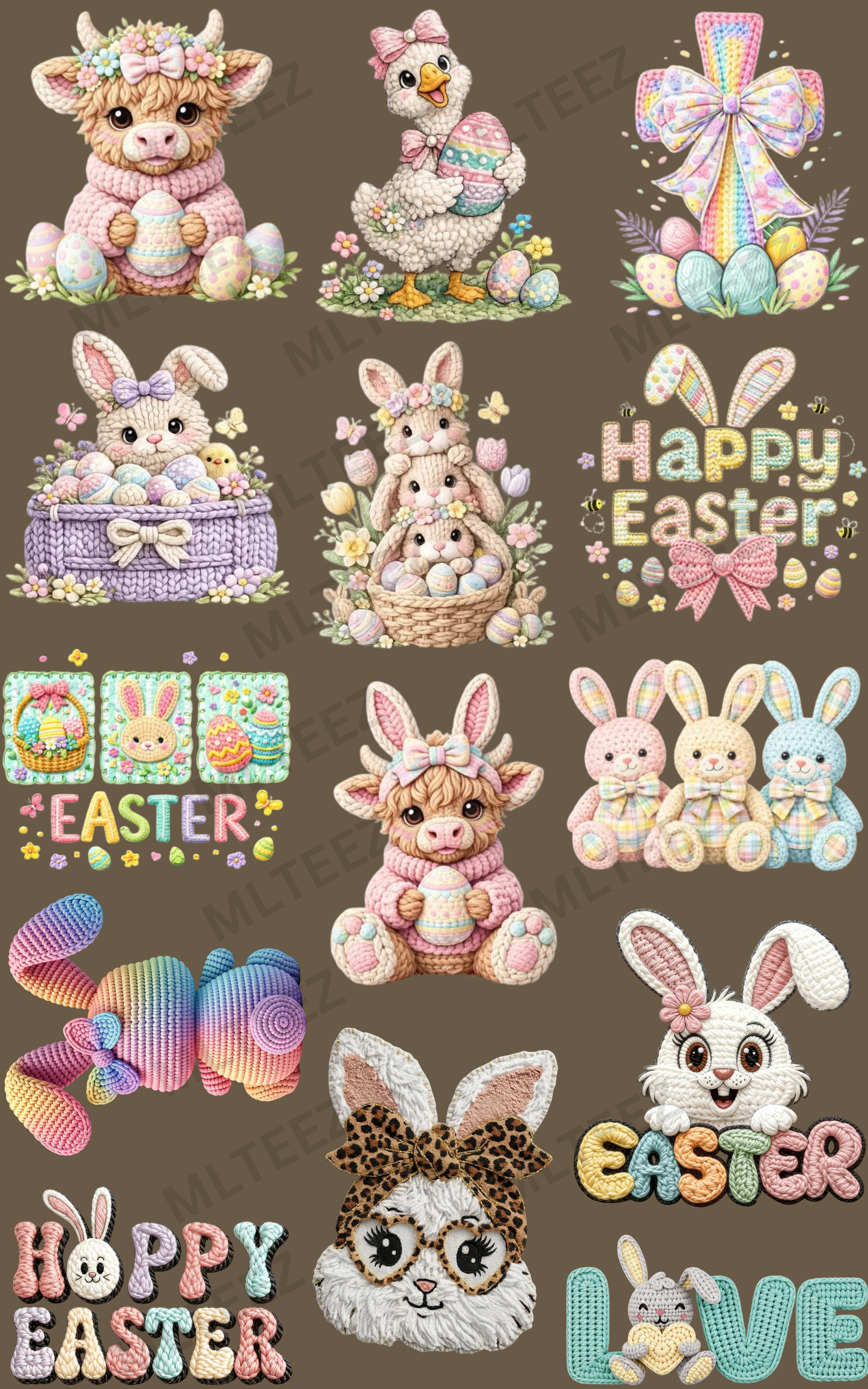 YOUTH EASTER (4) PREMADE GANGSHEET - 22X36 DTF TRANSFERS - DIRECT TO FILM