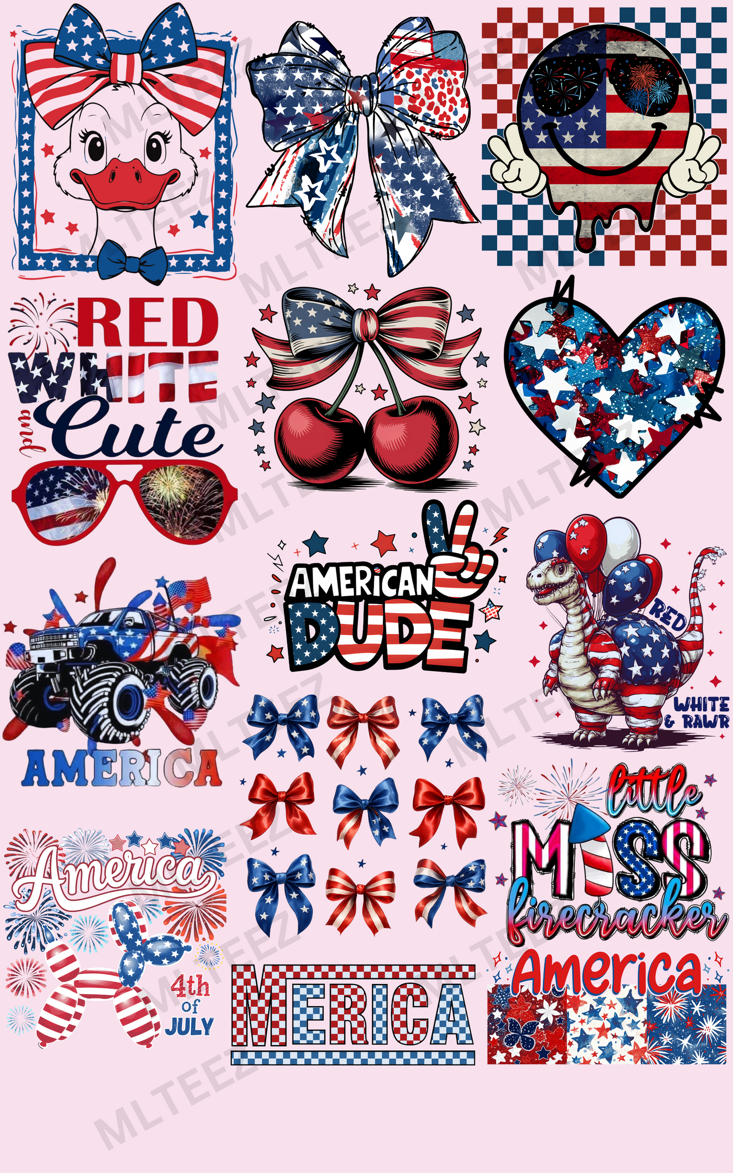 PATRIOTIC YOUTH (1) PREMADE GANGSHEET  - 22X36  DTF TRANSFERS - DIRECT TO FILM