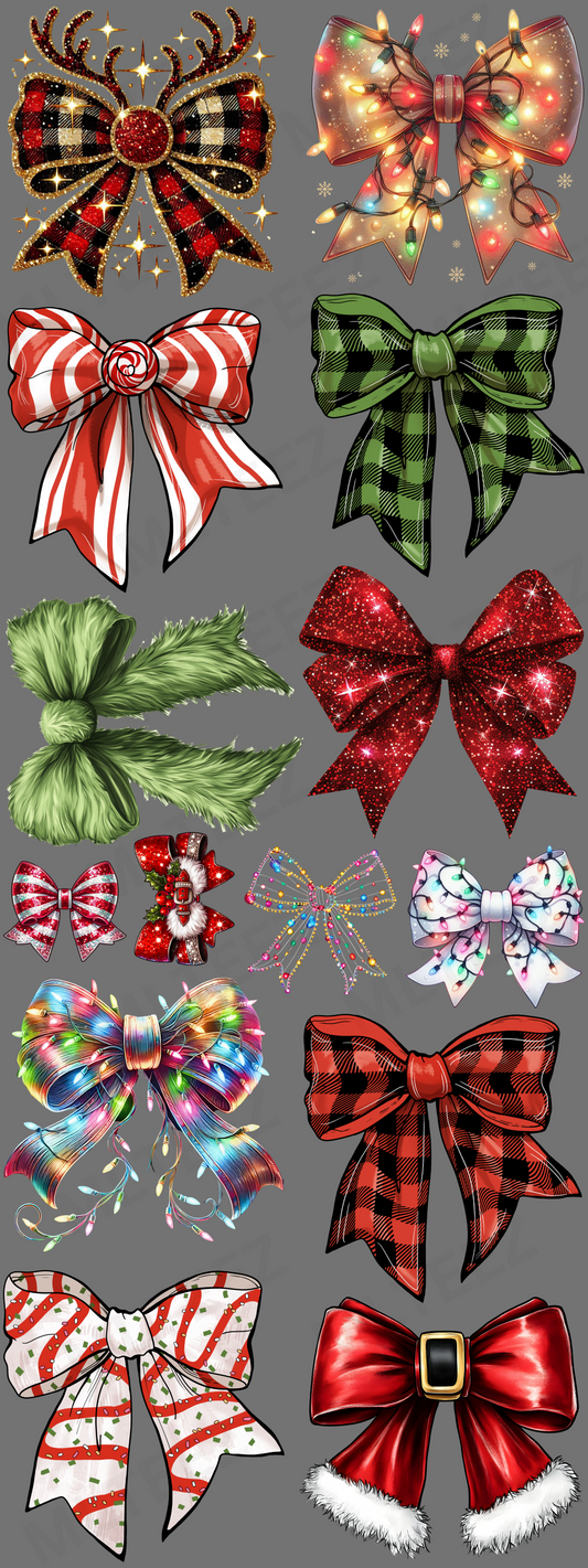 CHRISTMAS BOWS GANGSHEET  - 22X60