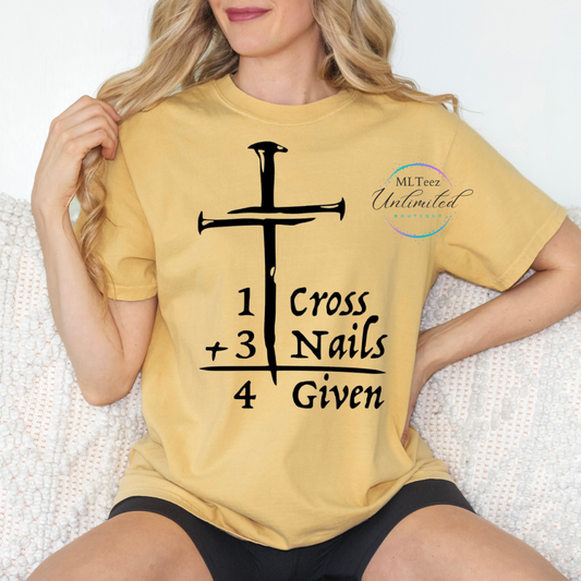 1 Cross, 3 Nails, 4 Given DTF Direct To Film