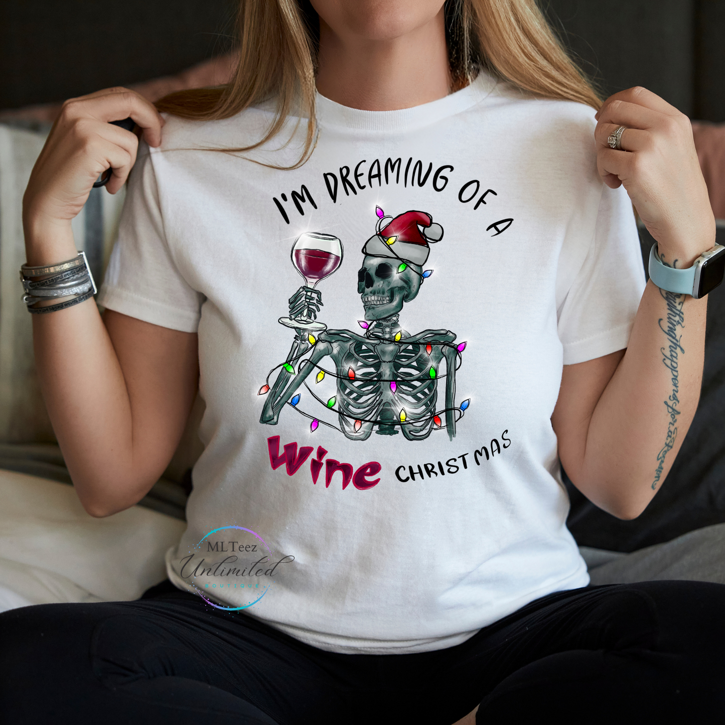 I'm Dreaming of a Wine Christmas DTF Direct To Film