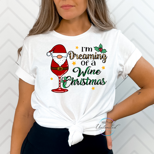 I'm Dreaming of a Wine Christmas DTF Direct To Film