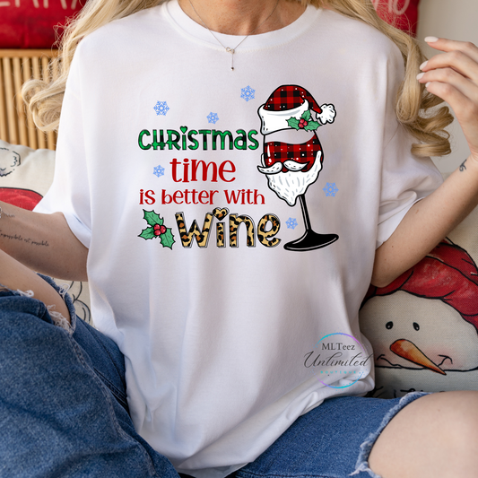 Christmas Time is Better With Wine DTF Direct To Film