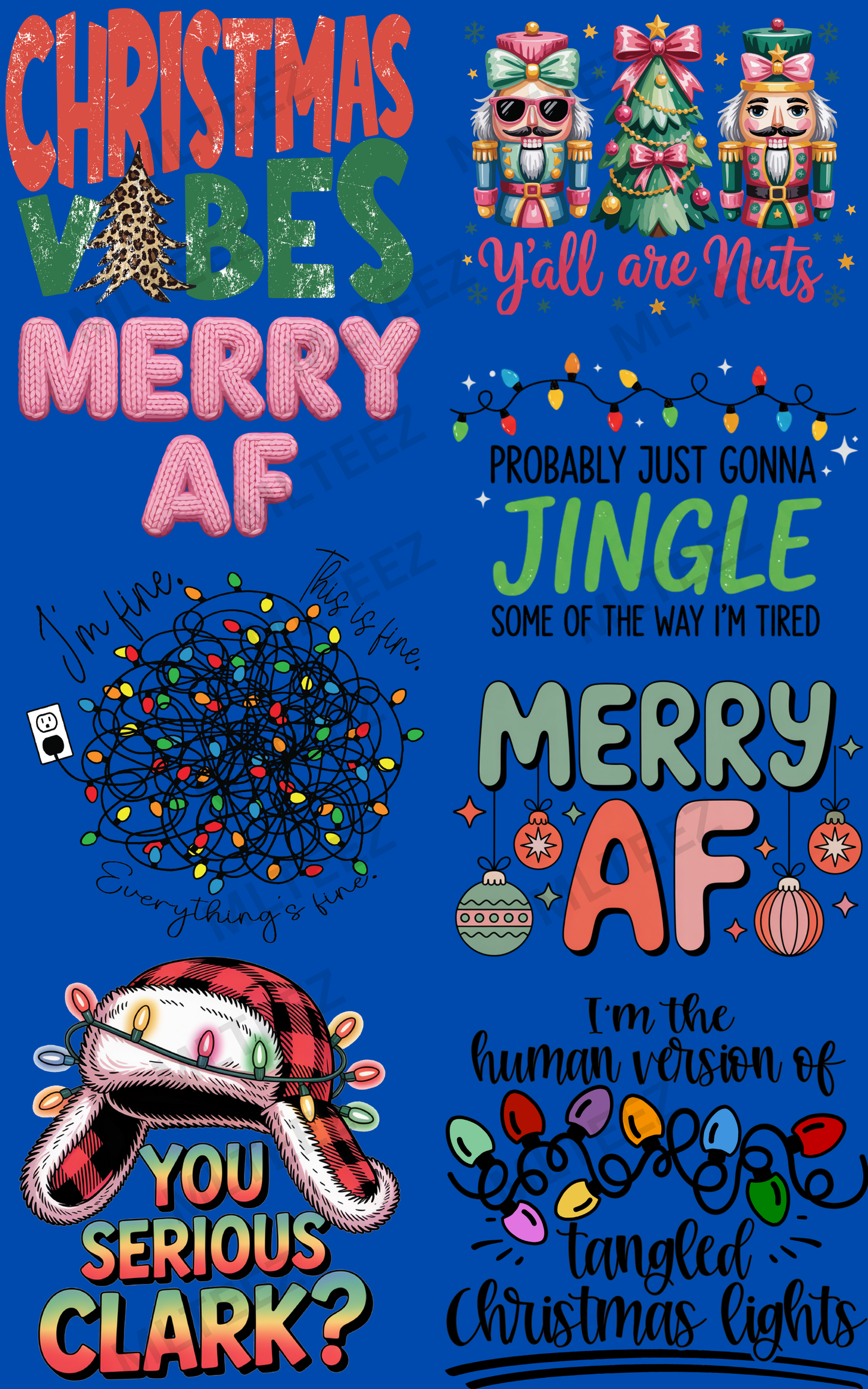 CHRISTMAS VIBES (2) PREMADE GANGSHEET - 22X36 DTF TRANSFERS - DIRECT TO FILM