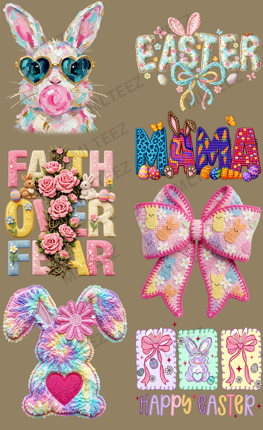 EASTER (4) PREMADE GANGSHEET - 22X36 DTF TRANSFERS - DIRECT TO FILM