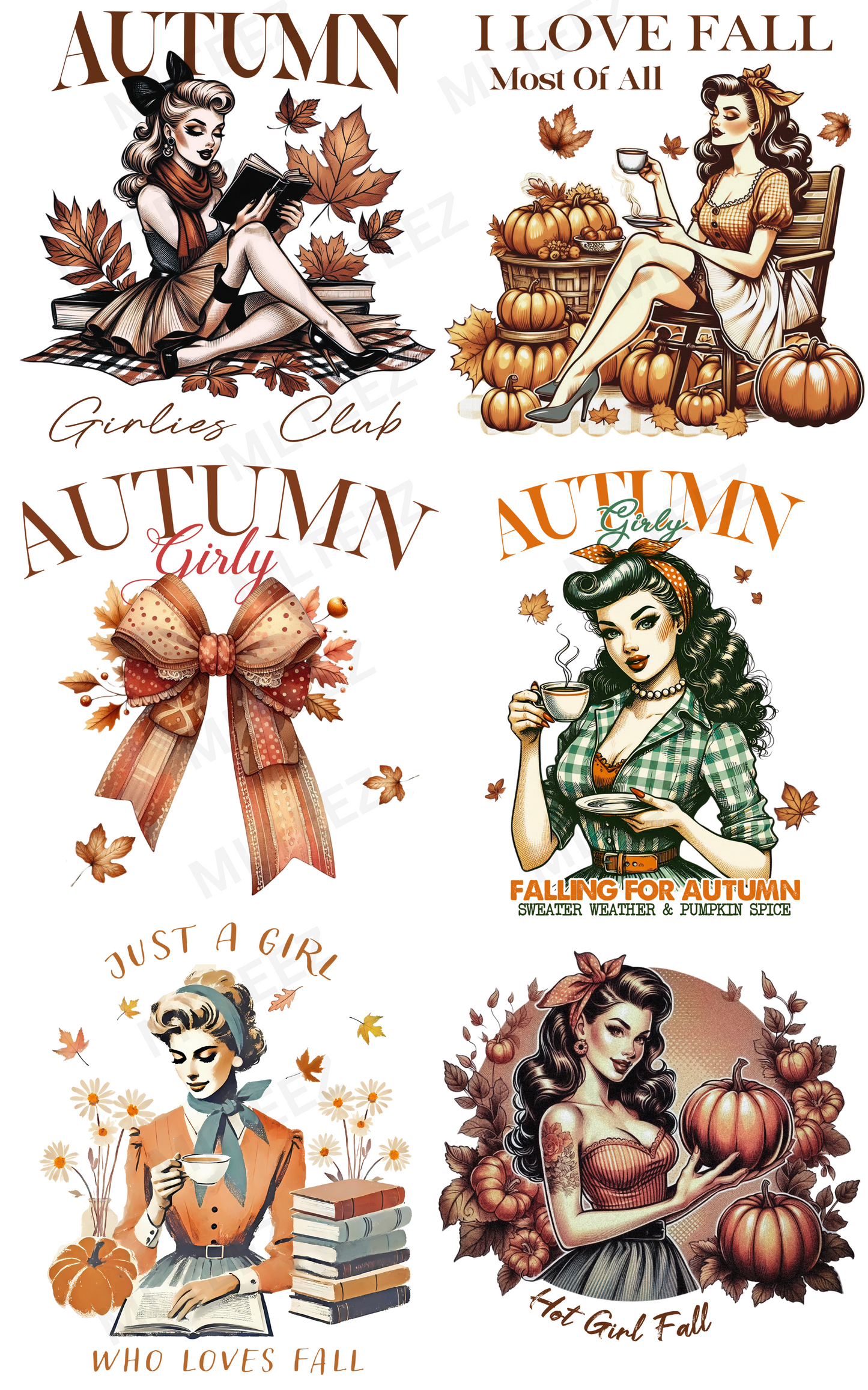 Autumn Girly GANGSHEET  - 22X36