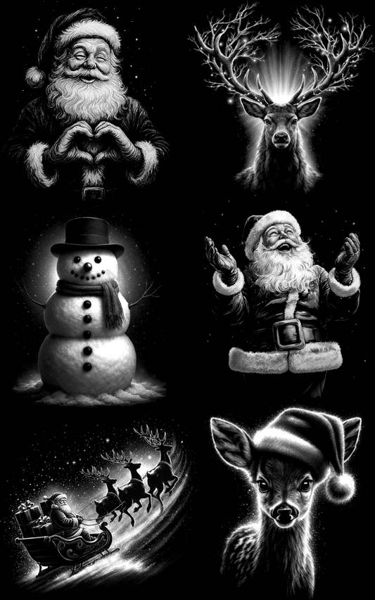 HALF TONED CHRISTMAS SPIRIT PREMADE GANGSHEET - 22X36 DTF TRANSFERS - DIRECT TO FILM