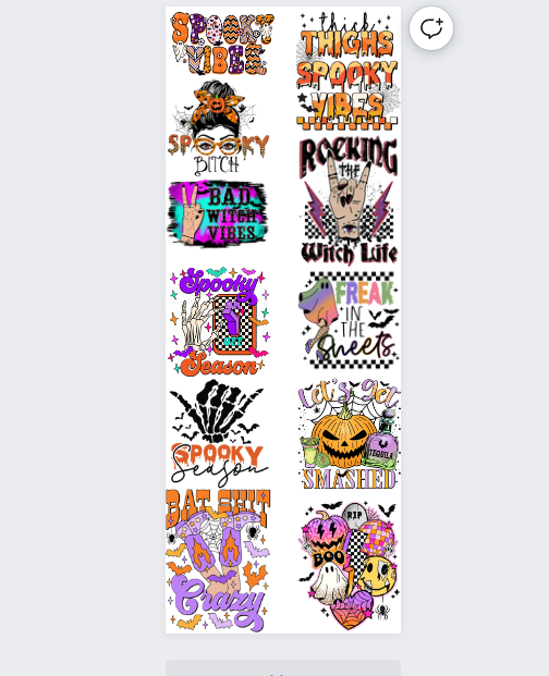 PREMADE SPOOKY HALLOLWEEN GANGSHEET  - 22X60