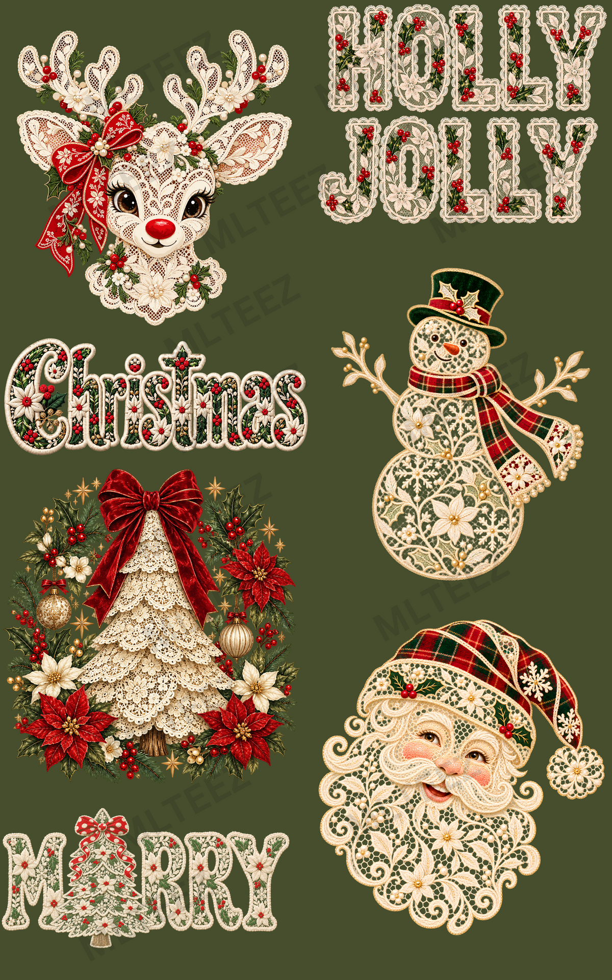 LACED UP CHRISTMAS (1) PREMADE GANGSHEET - 22X36 DTF TRANSFERS - DIRECT TO FILM