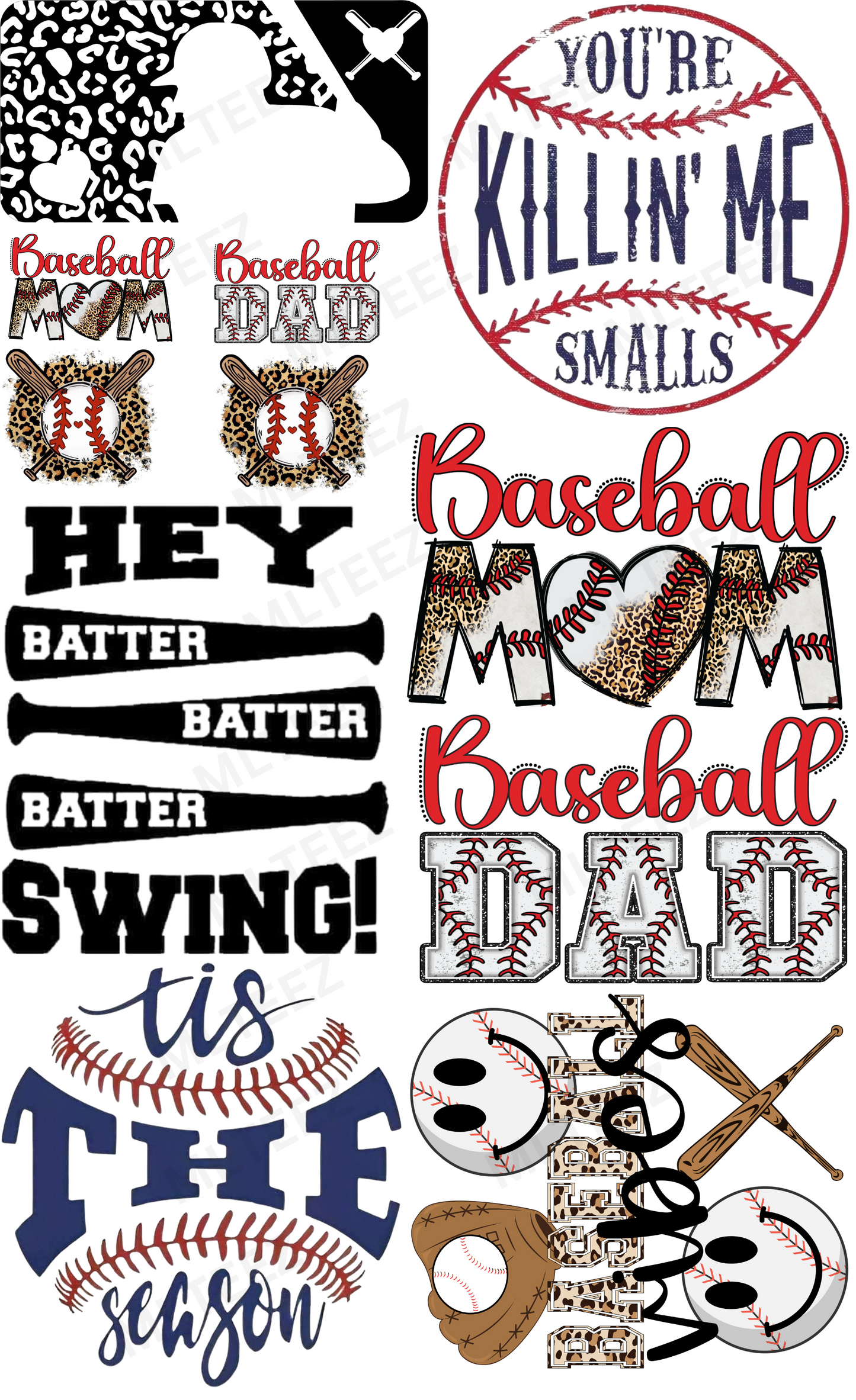 BASEBALL SEASON PREMADE GANGSHEET  - 22X36