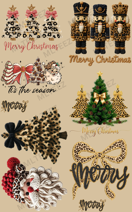 MERRY CHRISTMAS (11) PREMADE GANGSHEET - 22X36 DTF TRANSFERS - DIRECT TO FILM
