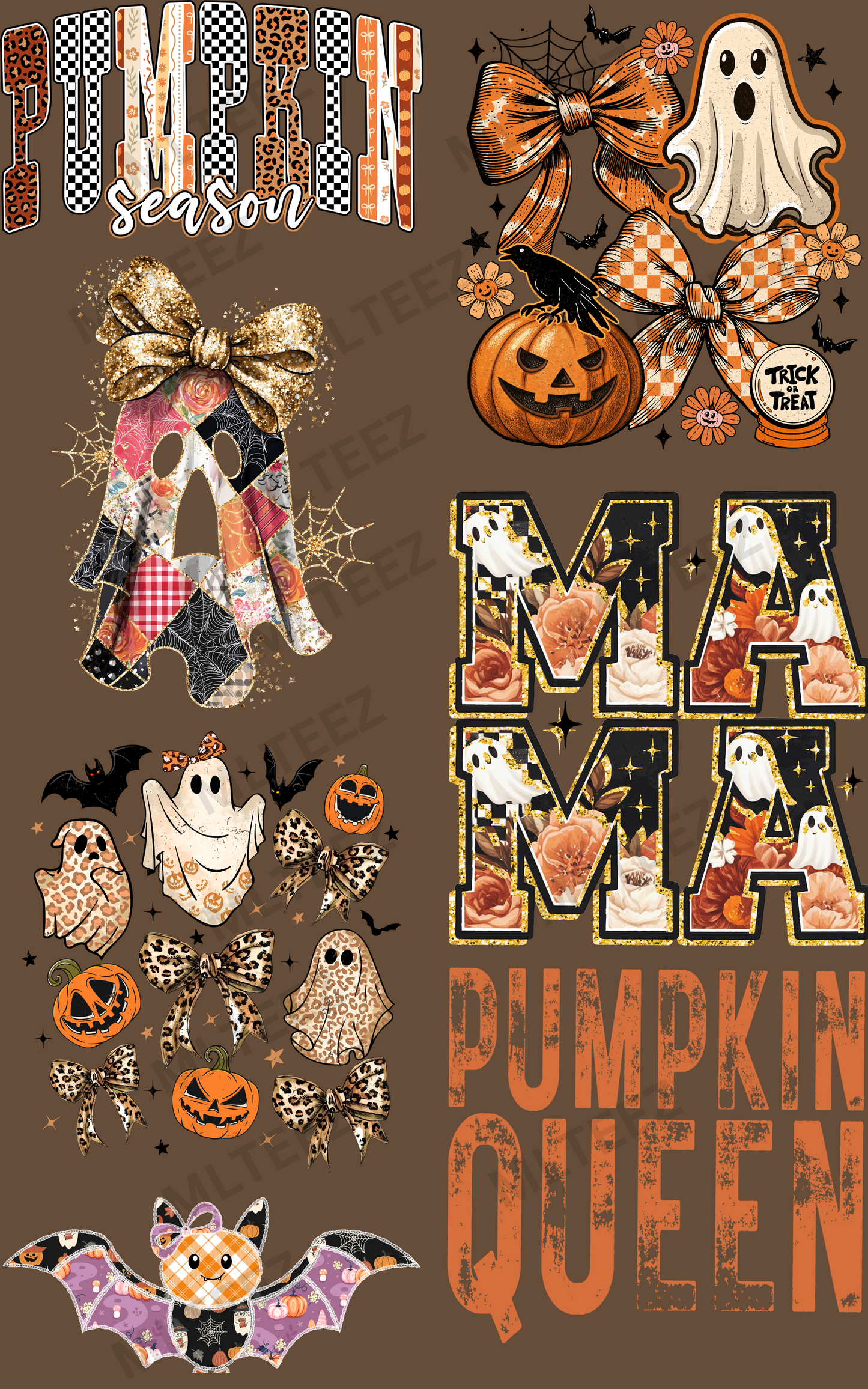 PUMPKIN SEASON (2) PREMADE GANGSHEET - 22X36 DTF TRANSFERS - DIRECT TO FILM