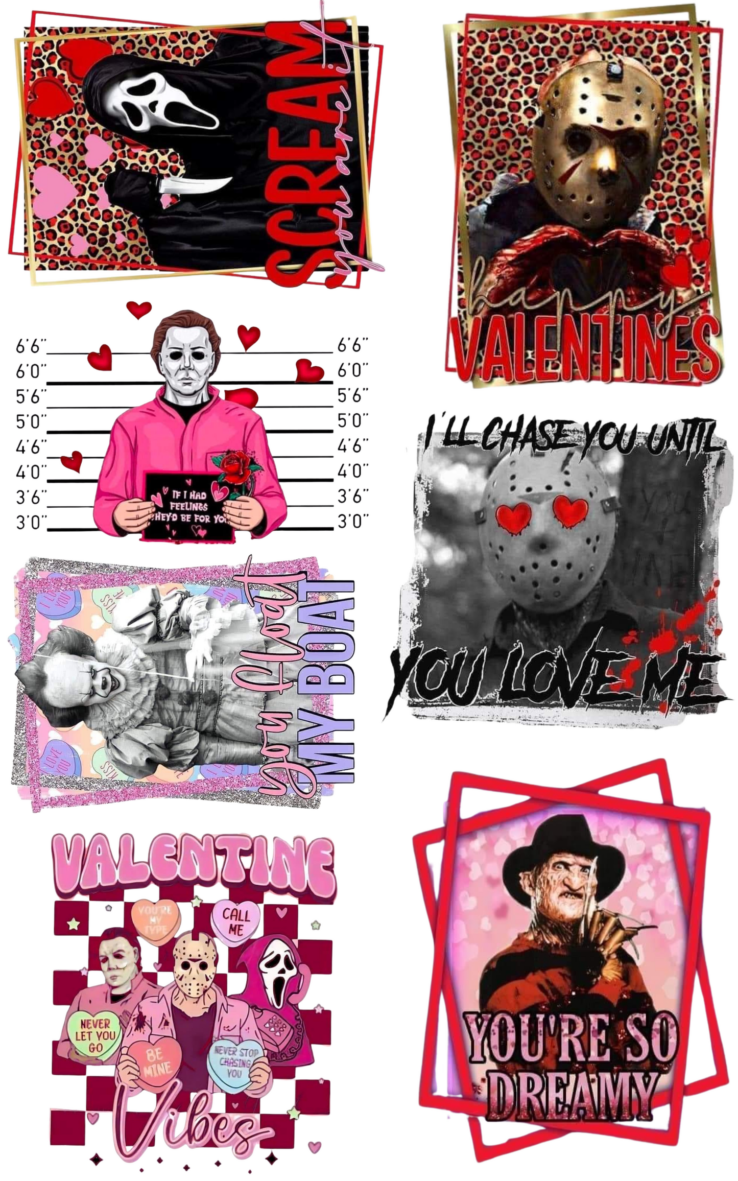 SCARY LOVE VALENTINE'S PREMADE GANGSHEET  - 22X36