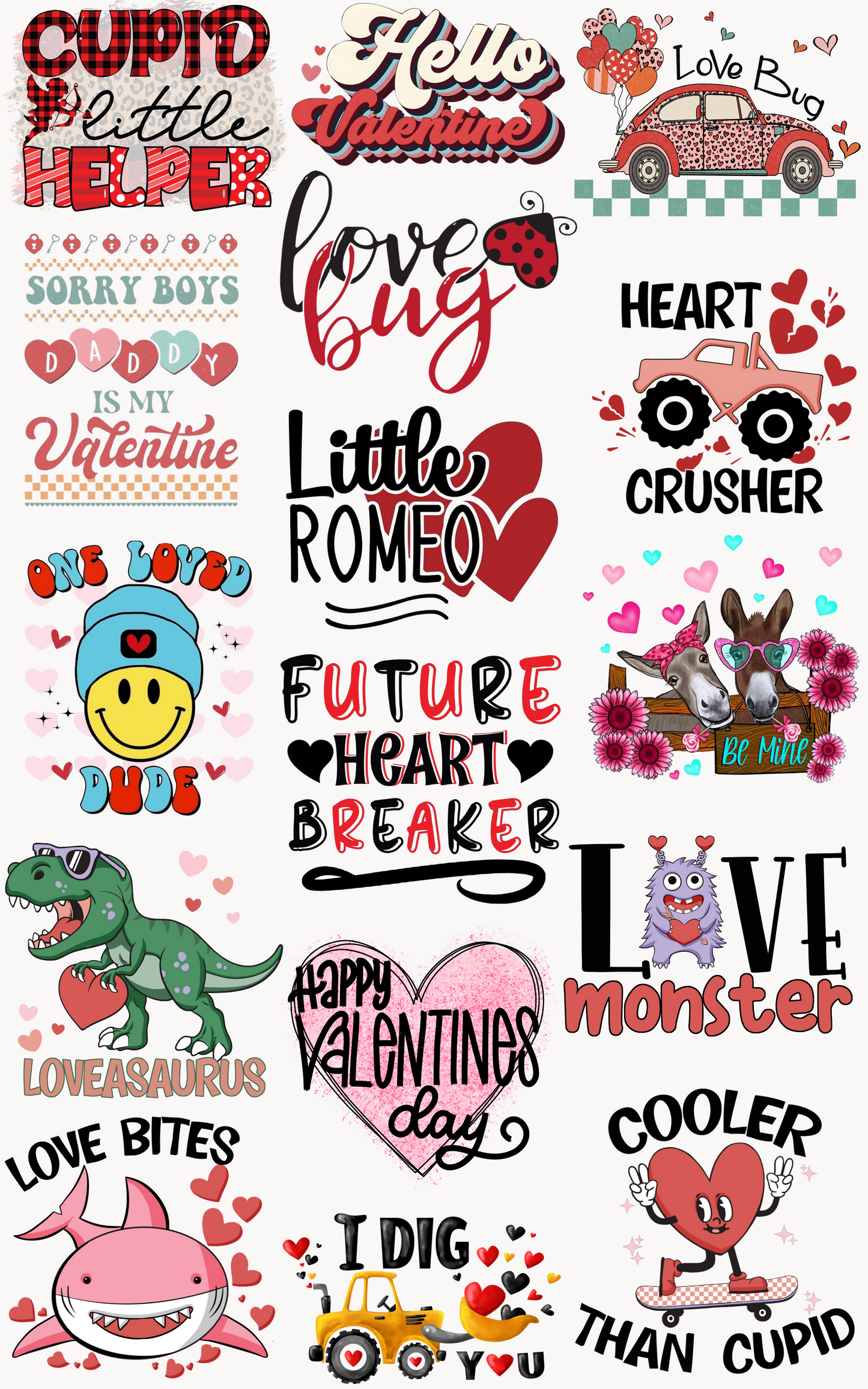 YOUTH VALENTINE'S DAY PREMADE GANGSHEET  - 22X36