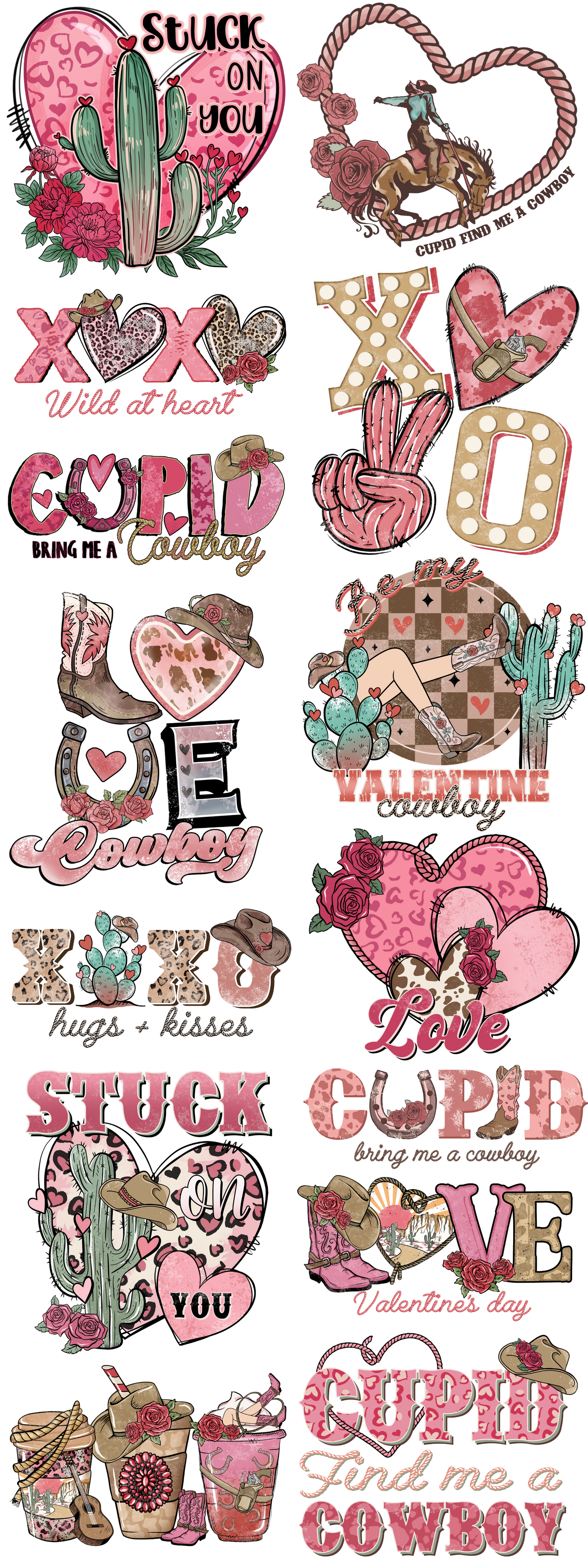 CUPID FIND ME A COWBOY PREMADE GANGSHEET  - 22X60