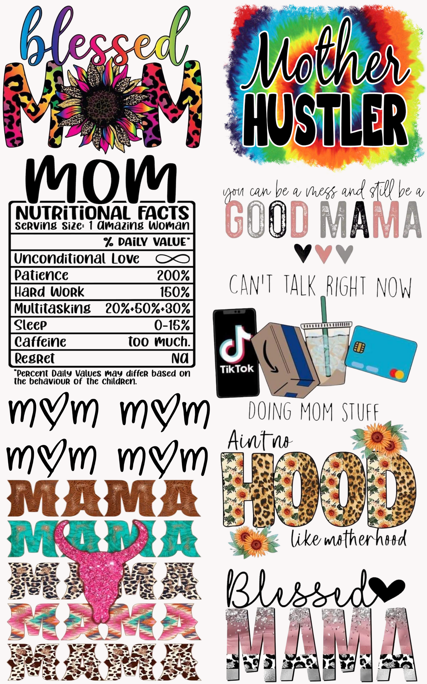 MOTHER HUSTLER PREMADE GANGSHEET  - 22X36