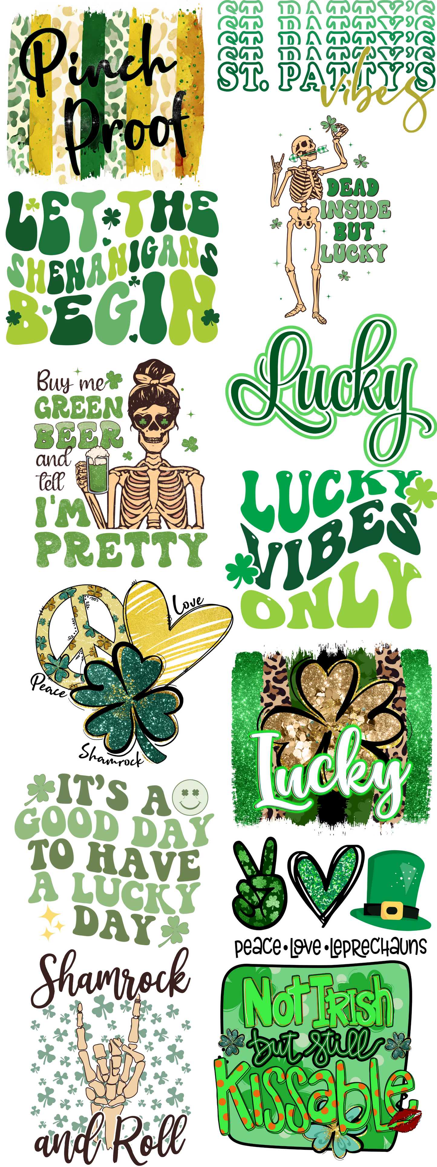 PREMADE ST. PATTY'S DAY GANGSHEET  - 22X60