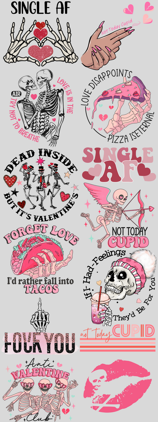 NOT TODAY CUPID PREMADE GANGSHEET  - 22X60