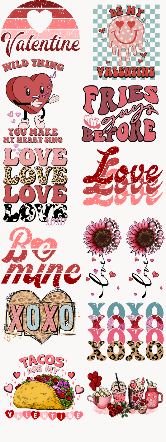 VALENTINE'S DAY (2) PREMADE GANGSHEET  - 22X60