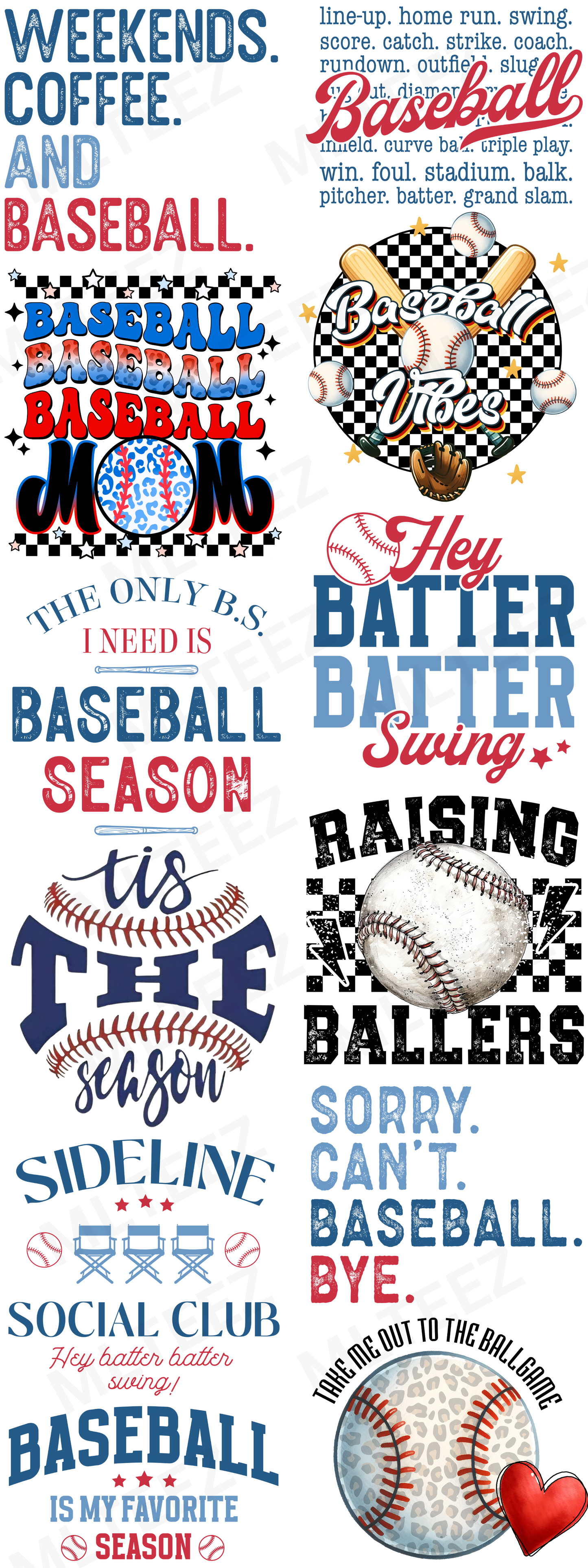 BASEBALL (1) PREMADE GANGSHEET  - 22X60