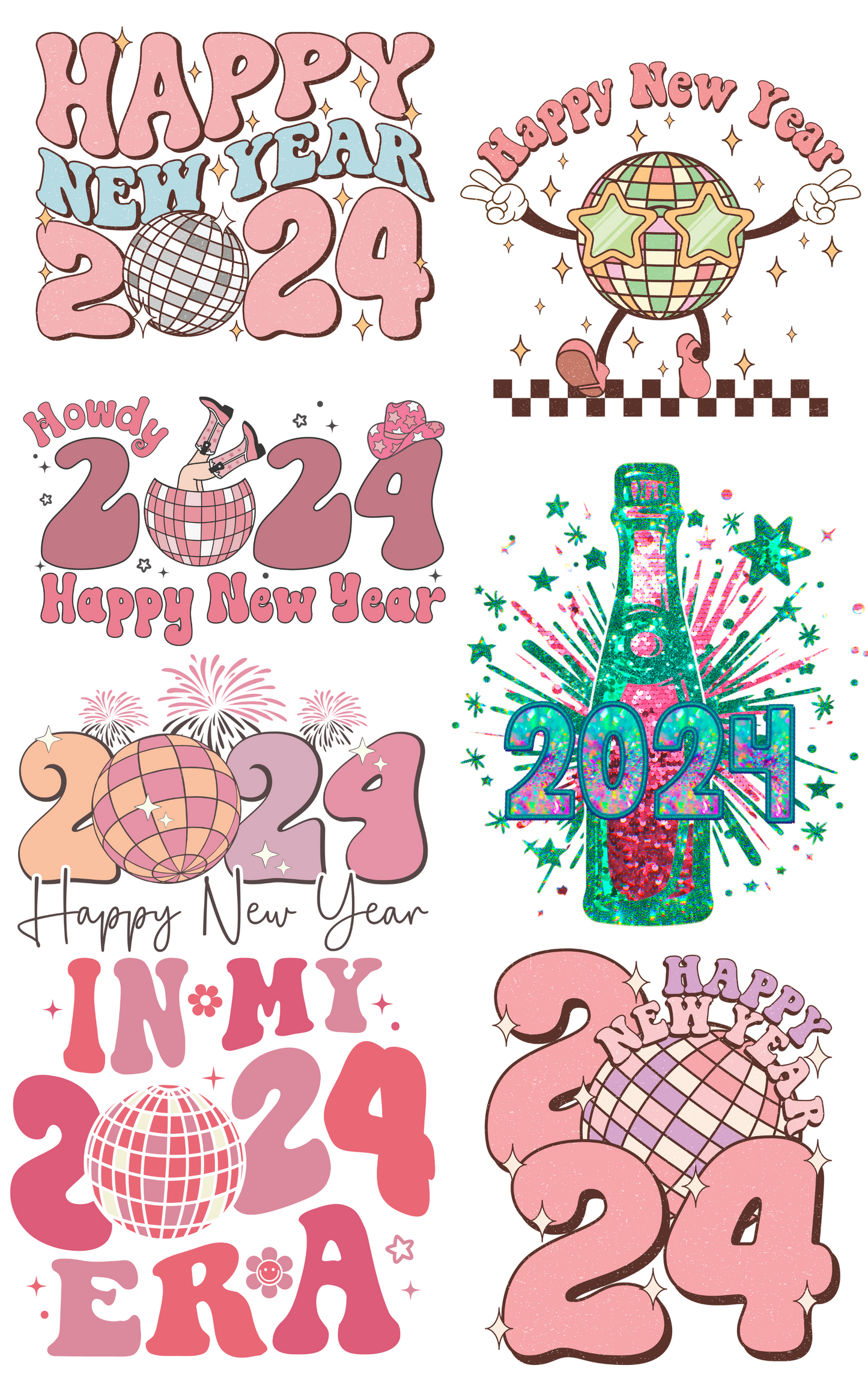 HAPPY NEW YEAR (3) PREMADE GANGSHEET  - 22X36